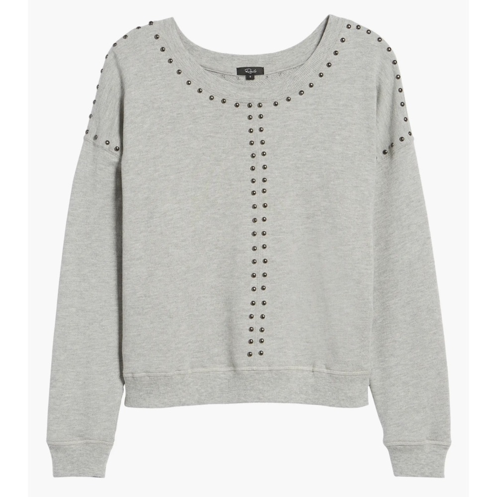 Rails “Wilson” Studded Heather Gray Sweatshirt Me… - image 1